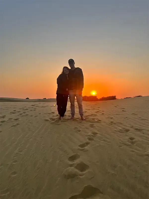 Overnight Desert Safari — camel safari in the Thar Desert near Jaisalmer